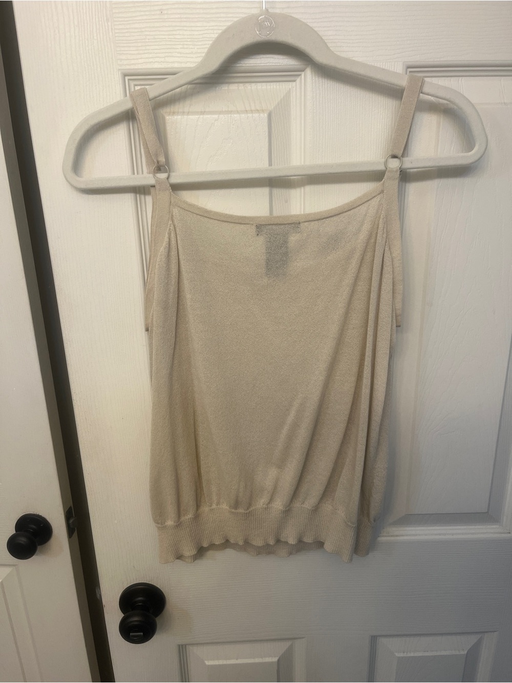 New York & Company Cream Shimmer Knit Camisole - Picture 2 of 3